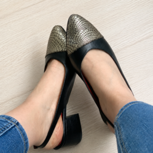 ref 3067 cuero negro x folia dorada alt 3.5cm
