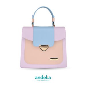 bolso tricolor broche met?lico